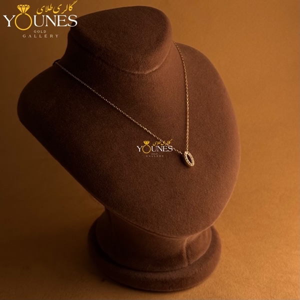گردنبند طلا بیضی نگینی